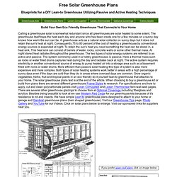 Free Plans for a Solar Heated Greenhouse