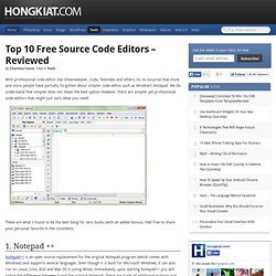 Top 10 Free Source Code Editors – Reviewed