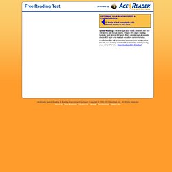 Free Speed Reading Test by AceReader