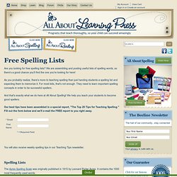 Free Spelling Lists