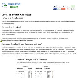 FREE Cron Job Syntax Generator / CronTab Generator