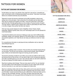 Free Tattoo Art Designs for Women