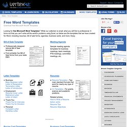 Free Templates for Microsoft Word