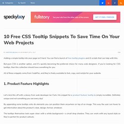 10 Free CSS Tooltip Snippets To Save Time On Your Web Projects