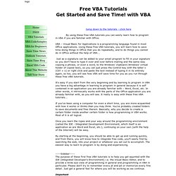 Free VBA Tutorials, Save Time! with VBA