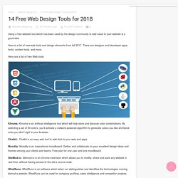 14 Free Web Design Tools for 2018