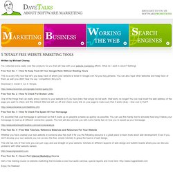 Free website marketing tools