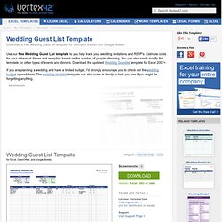Free Wedding Guest List Template