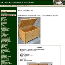 Free Wood Box Plans - How To Build a Wooden Box