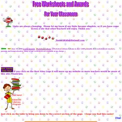 Free Worksheets and Awards