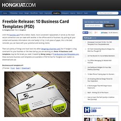 Freebie Release: 10 Business Card Templates (PSD)