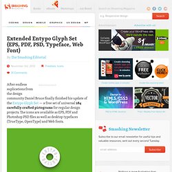 Freebie: Extended Entypo Glyph Set (EPS, PDF, PSD, Typeface, Web Font)