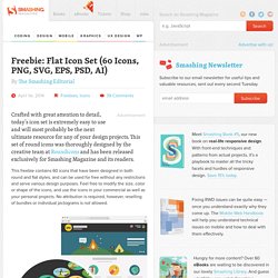 Freebie: Flat Icon Set (60 Icons, PNG, SVG, EPS, PSD, AI)