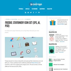 Freebie: Stationery Icon Set (EPS, AI, PSD)