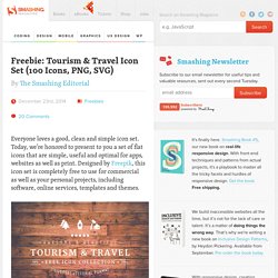 Freebie: Tourism & Travel Icon Set (100 Icons, PNG, SVG)