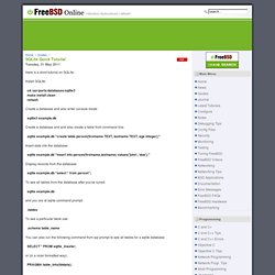 FreeBSD Online - SQLite Quick Tutorial - Iceweasel