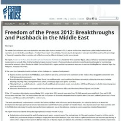 Freedom of the Press 2012: Breakthroughs and Pushback in the Middle East