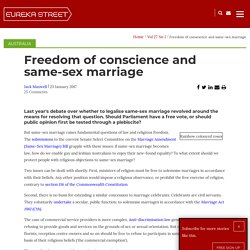 Freedom of conscience and same-sex marriage