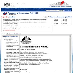 Freedom of Information Act 1982