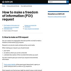 How to make a freedom of information (FOI) request