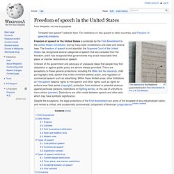Freedom of speech in the United States - Wiki