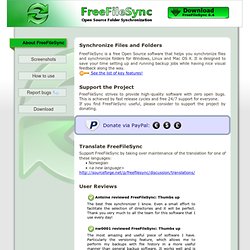 Free backup software to synchronize files and synchronize folders on Windows, Linux and Mac OS X