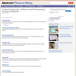Freelance Writing Jobs - 28 Places to Find Telecommuting Freelance Writing Jobs