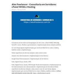 Alex Freelancer - Consultoria em Servidores cPanel WHM e Hosting