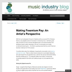 Making Freemium Pay: An Artist’s Perspective