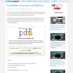 FreeMyPDF: Unlock Restricted PDF Files