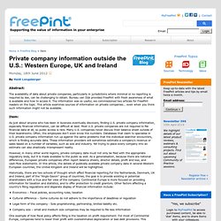 Private company information outside the U.S.: Western Europe, UK and Ireland