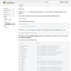 Freeze - PythonInfo Wiki - Vimperator