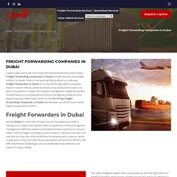 List of top freight forwarding companies in Dubai, UAE