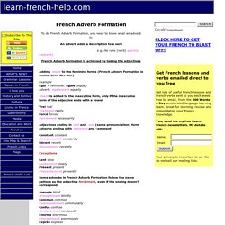 French Adverb Formation