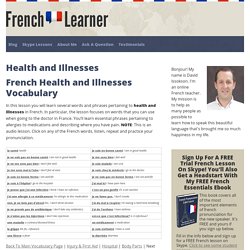 French Health And Illnesses Vocabulary