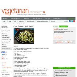 Cold French Lentil Salad Recipe