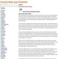French Meal and Customs