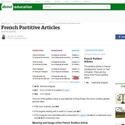 French Partitive Articles