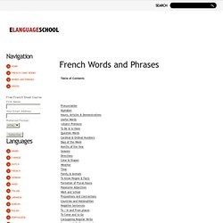 French Words and Phrases