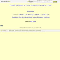 French Refugees in Great Britain in the early 1700s