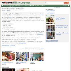 French Subjunctive - Subjonctif