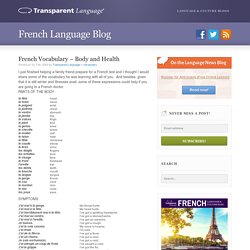 French Vocabulary – Body and Health
