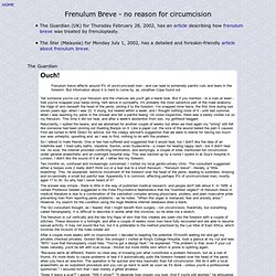 Frenulum breve - no reason for circumcision