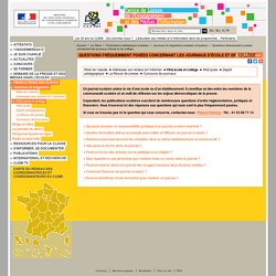 Questions fréquemment posées concernant les journaux d’école et de collège - Journaux et magazines scolaires et lycéens - Productions médiatiques scolaires