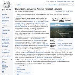 High-frequency Active Auroral Research Program