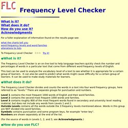 Frequency　Level　Checker　front page