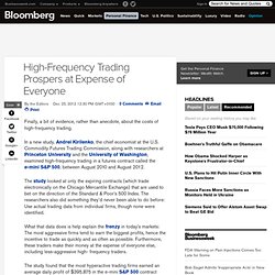 High-Frequency Trading Prospers at Expense of Everyone