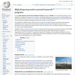 High frequency active auroral research program