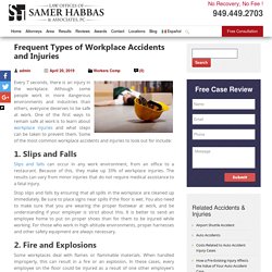 Frequent Types of Workplace Accidents and Injuries