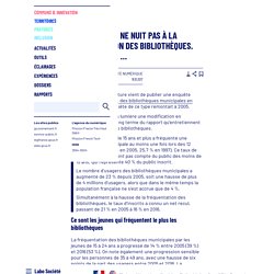 Le numérique ne nuit pas à la fréquentation des bibliothèques. Au contraire … - Laboratoire d'Analyse et de Décryptage du Numérique